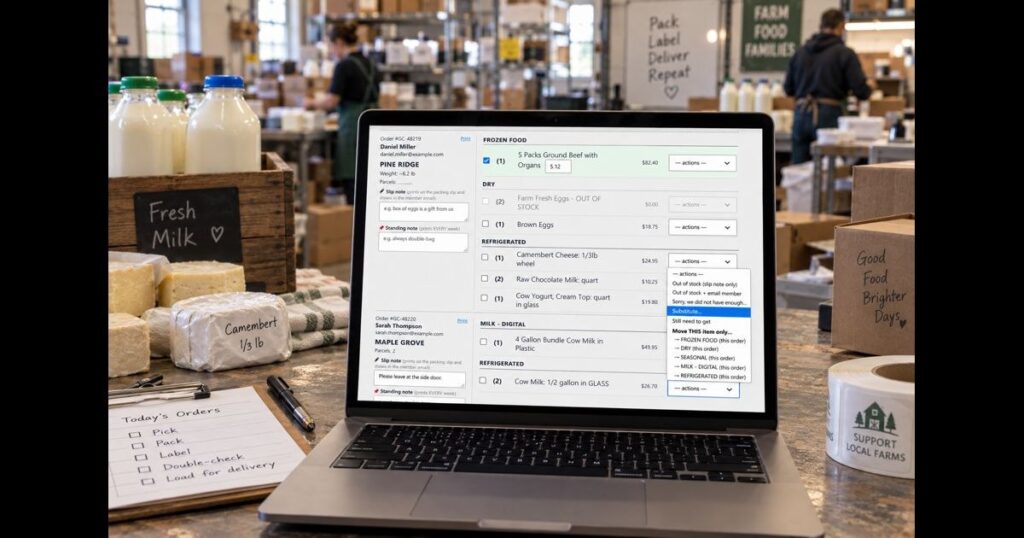 Offline Packing Screen — the screen itself